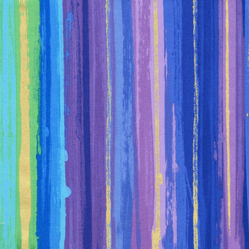 Evening Glow - Stripes Multi Metallic Yardage