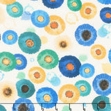 Serenade - Tossed Poppies Geo Cream Digitally Printed Yardage