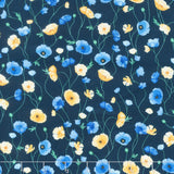 Serenade - Poppies On Vines Night Digitally Printed Yardage