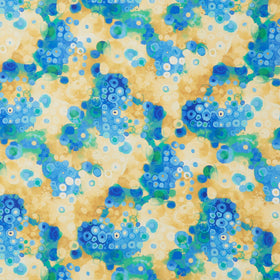 Serenade - Geo Dot Collage Gold Digitally Printed Yardage