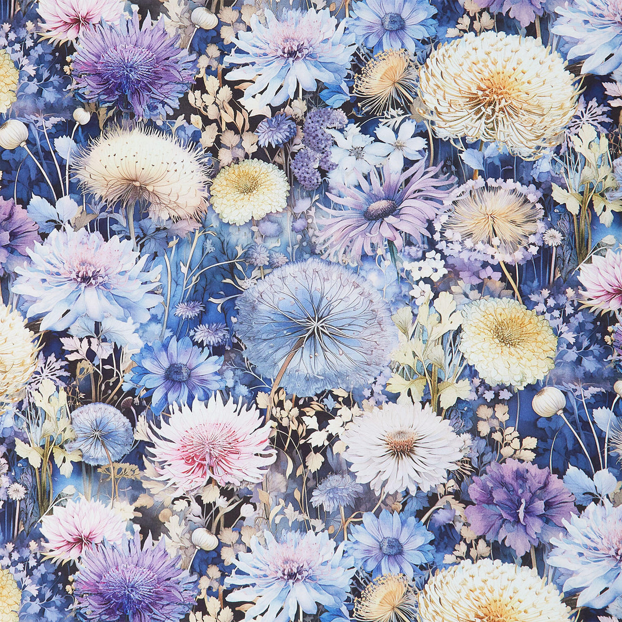 Mystic Meadow - Blooming Wild Floral Bloom Digitally Printed Yardage