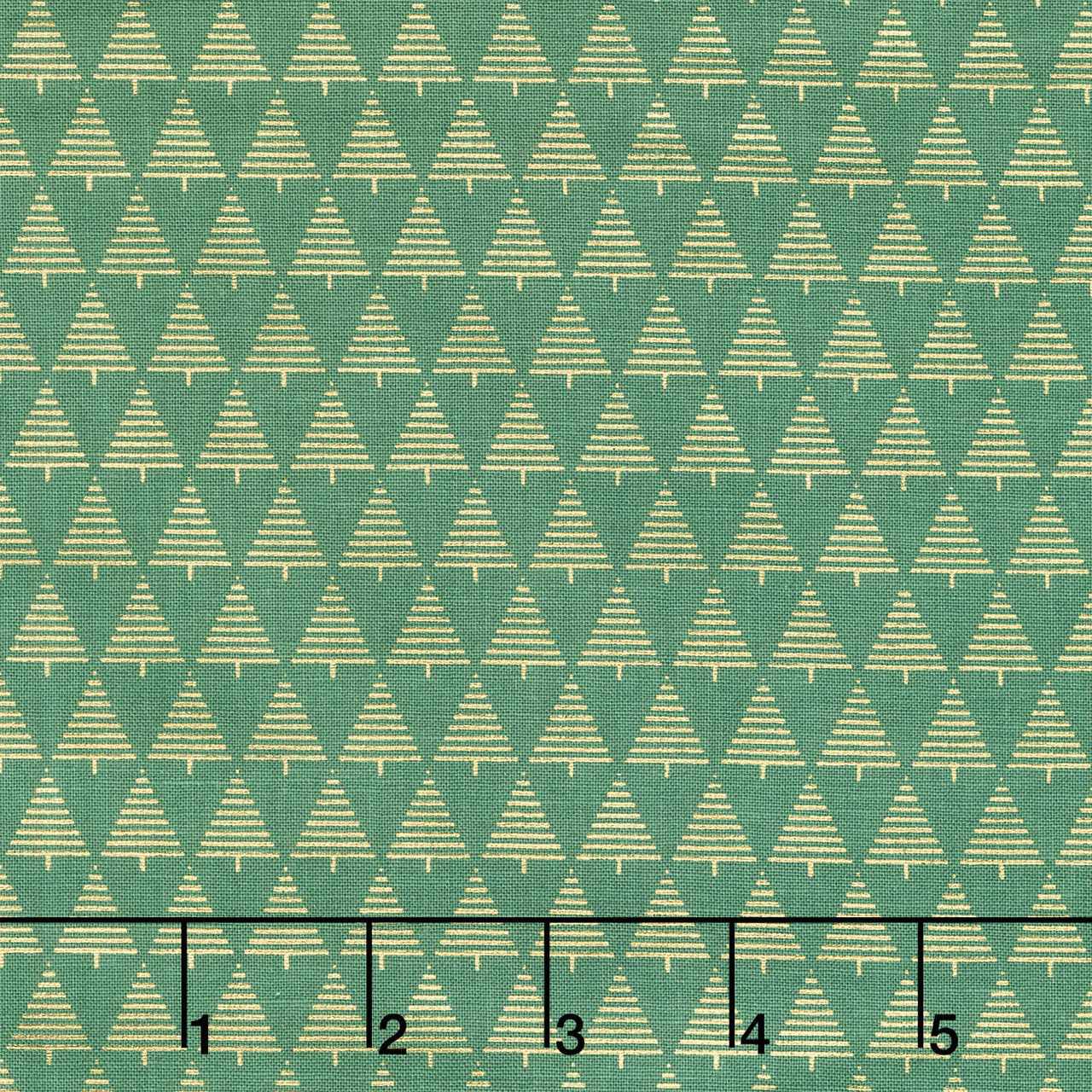 Holiday Blenders - Christmas Tree Geo Metallic Green Yardage