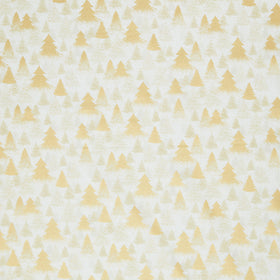 Merry Christmas - Golden Christmas Tree Cream Metallic Yardage