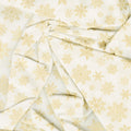 Merry Christmas - Metallic Snowflakes Cream Yardage