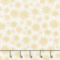 Merry Christmas - Metallic Snowflakes Cream Yardage