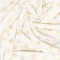 ICE - Metallic Snowflakes Cream Yardage
