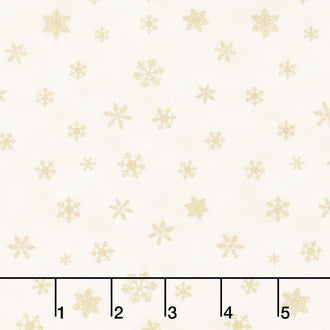 ICE - Metallic Snowflakes Cream Yardage