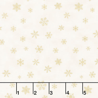 ICE - Metallic Snowflakes Cream Yardage