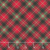 Merry Christmas - Bias Tartan Plaid Holiday Metallic Yardage