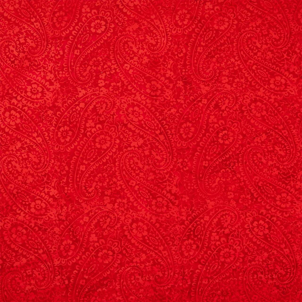 Tonga Batiks - Mistletoe Floral Paisleys Crimson Yardage