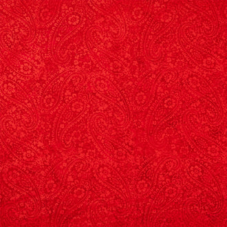 Tonga Batiks - Mistletoe Floral Paisleys Crimson Yardage