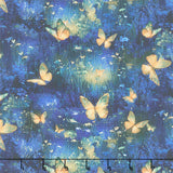 Lumiere - Luminous Butterflies Royal Digitally Printed Yardage