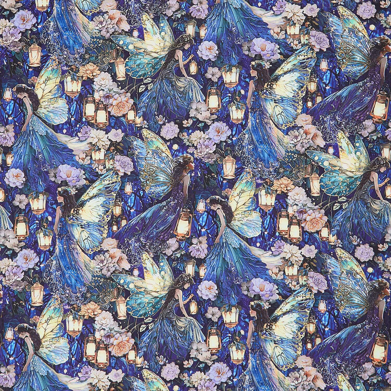 Lumiere - Lantern Fairy Floral Multi Digitally Printed Yardage