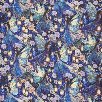 Lumiere - Lantern Fairy Floral Multi Digitally Printed Yardage