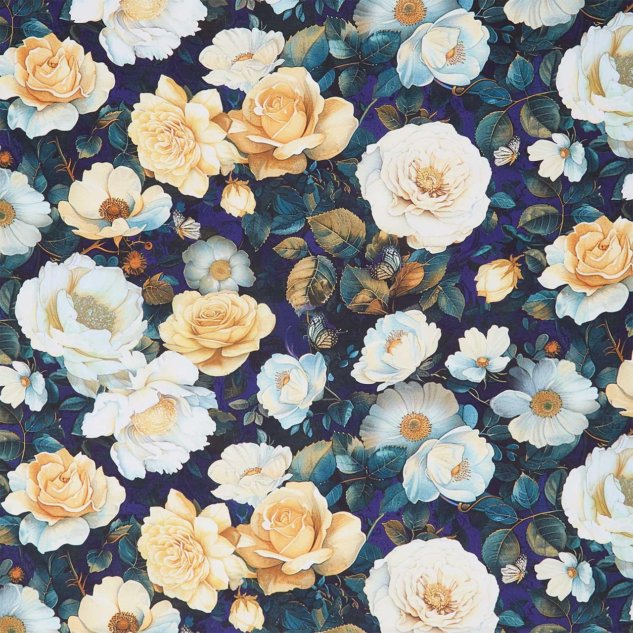 Lumiere - Midnight Floral Navy Digitally Printed Yardage