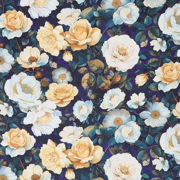 Lumiere - Midnight Floral Navy Digitally Printed Yardage