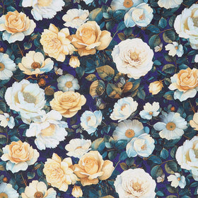 Lumiere - Midnight Floral Navy Digitally Printed Yardage