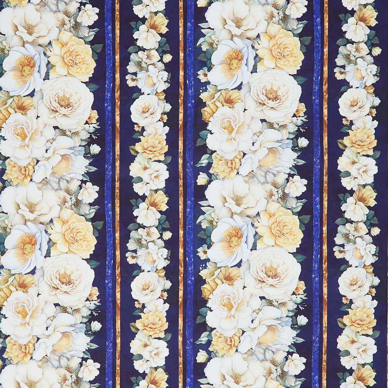 Lumiere - Lumiere Floral 11" Stripes Night Digitally Printed Yardage