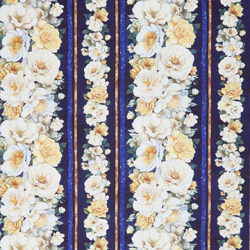 Lumiere - Lumiere Floral 11" Stripes Night Digitally Printed Yardage