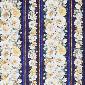 Lumiere - Lumiere Floral 11" Stripes Night Digitally Printed Yardage