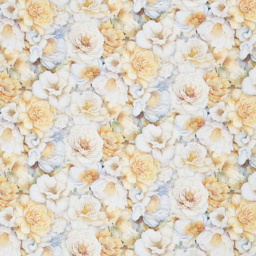 Lumiere - Packed Flower Heads Cream Digitally Printed Yardage