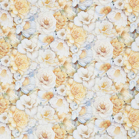 Lumiere - Packed Flower Heads Cream Digitally Printed Yardage