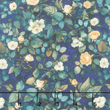 Lumiere - Mini Roses & Leaves Sapphire Digitally Printed Yardage