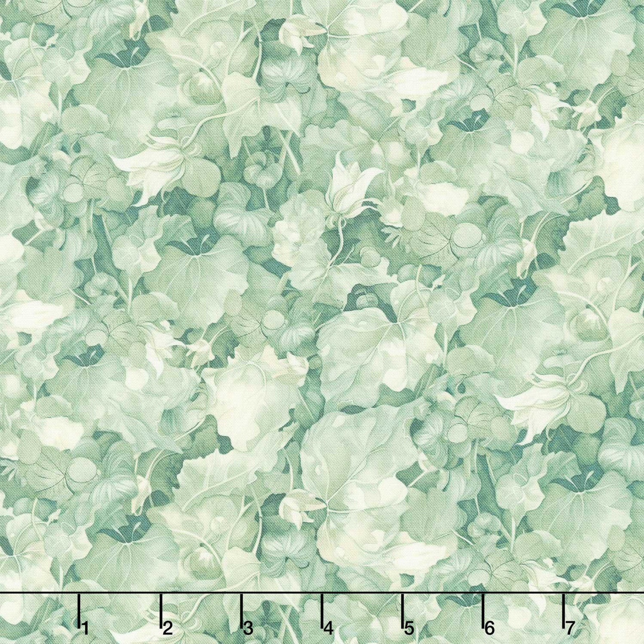 Lumiere - Packed Leaves Green Digitally Printed Yardage