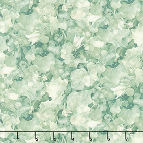 Lumiere - Packed Leaves Green Digitally Printed Yardage