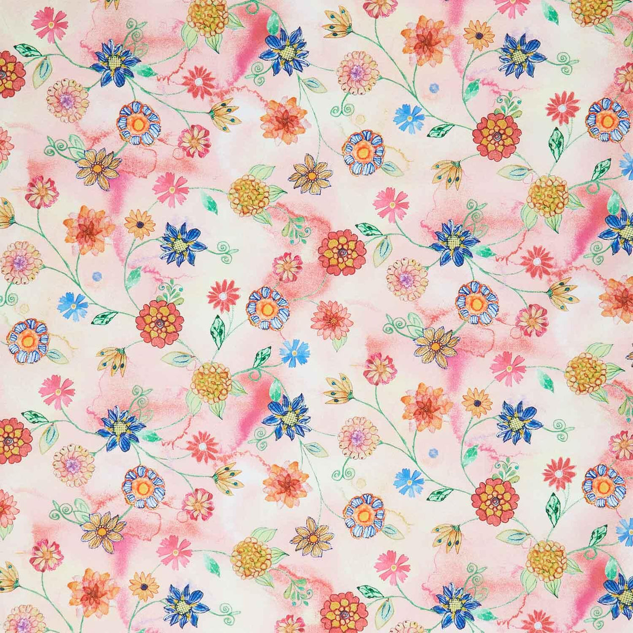 Love Spell - Spaced Floral Vines Love Digitally Printed Yardage