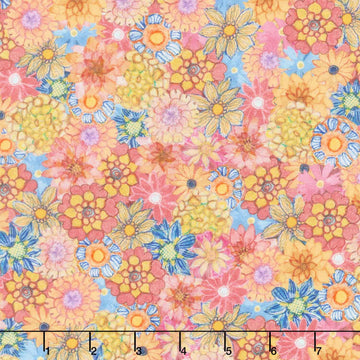 Love Spell - Packed Flowers Pink Digitally Printed Yardage