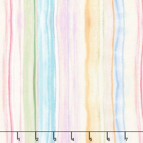 Love Spell - Watercolor Love Stripe Multi Digitally Printed Yardage
