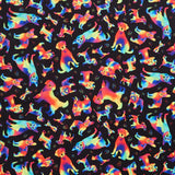 Dogs - Puparazzi Tossed Ombre Dogs Black Yardage
