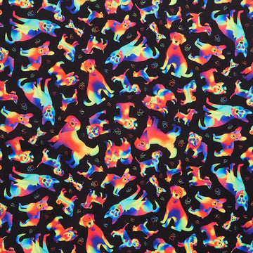 Dogs - Puparazzi Tossed Ombre Dogs Black Yardage