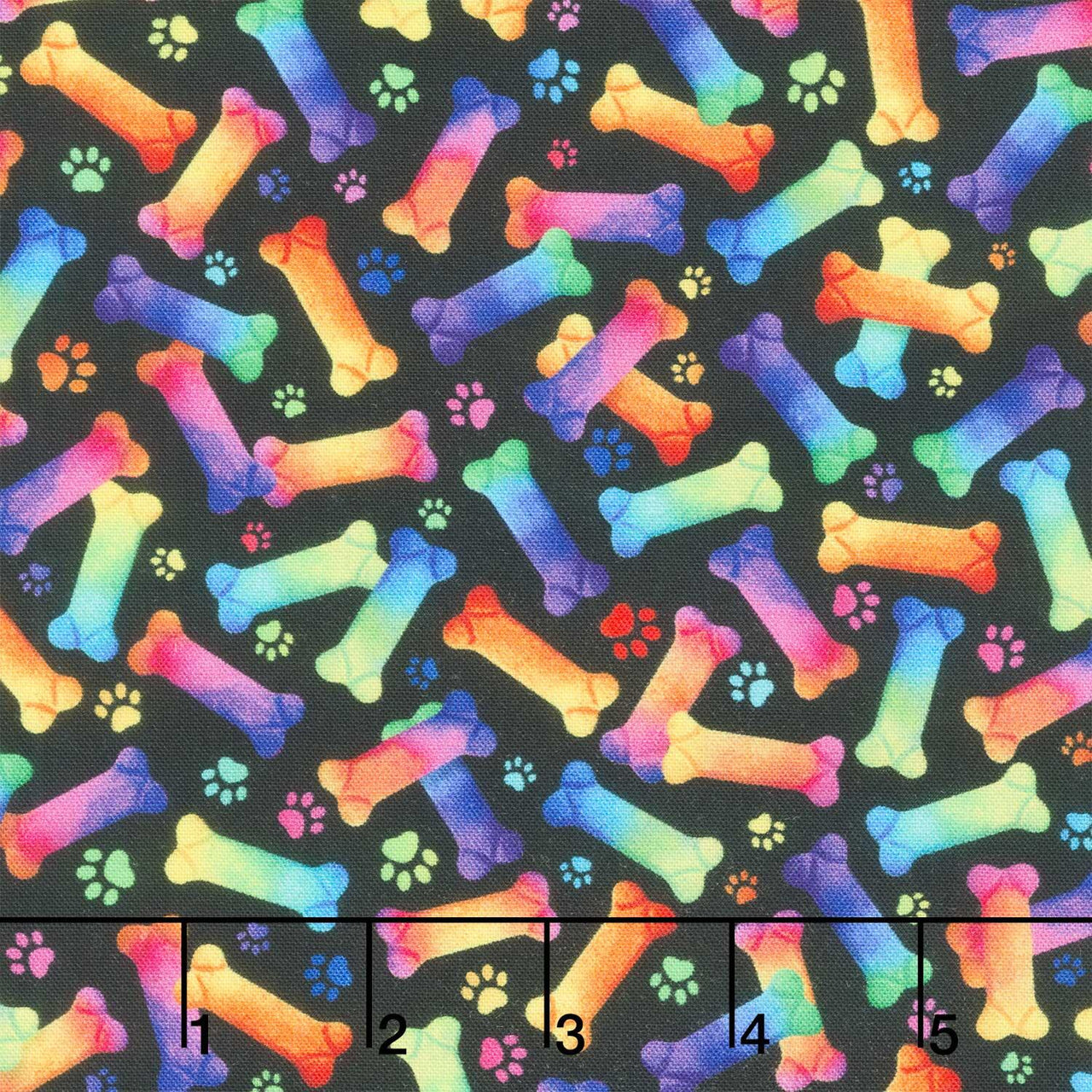 Dogs - Ombre Dog Bones Black Yardage