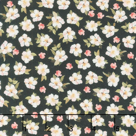 Stroke Of Genius Tossed Small Flowers Black Yardage