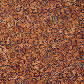 Tonga Batiks - Apple Basket Fiesta Flower Copper Yardage