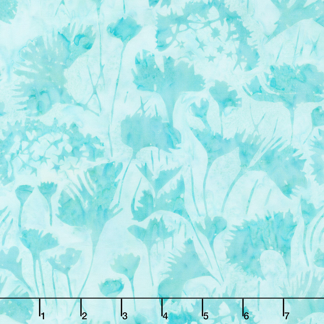 Tonga Batiks - Valley Blossom Shadowy Leaves Aqua Yardage