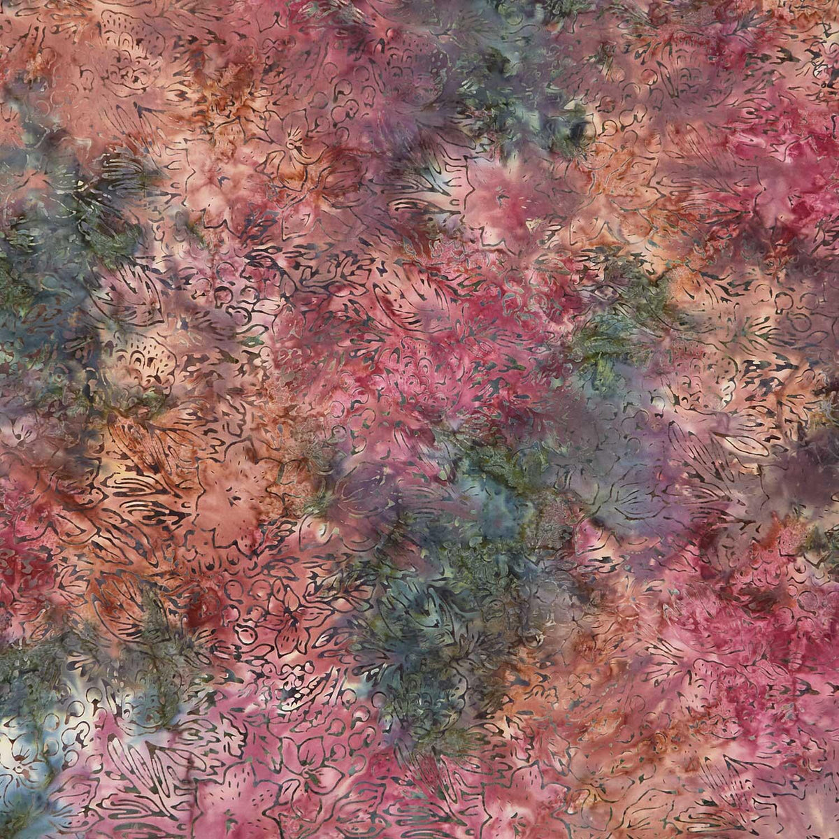 Tonga Batiks - Geranium Floral Meadow Yardage