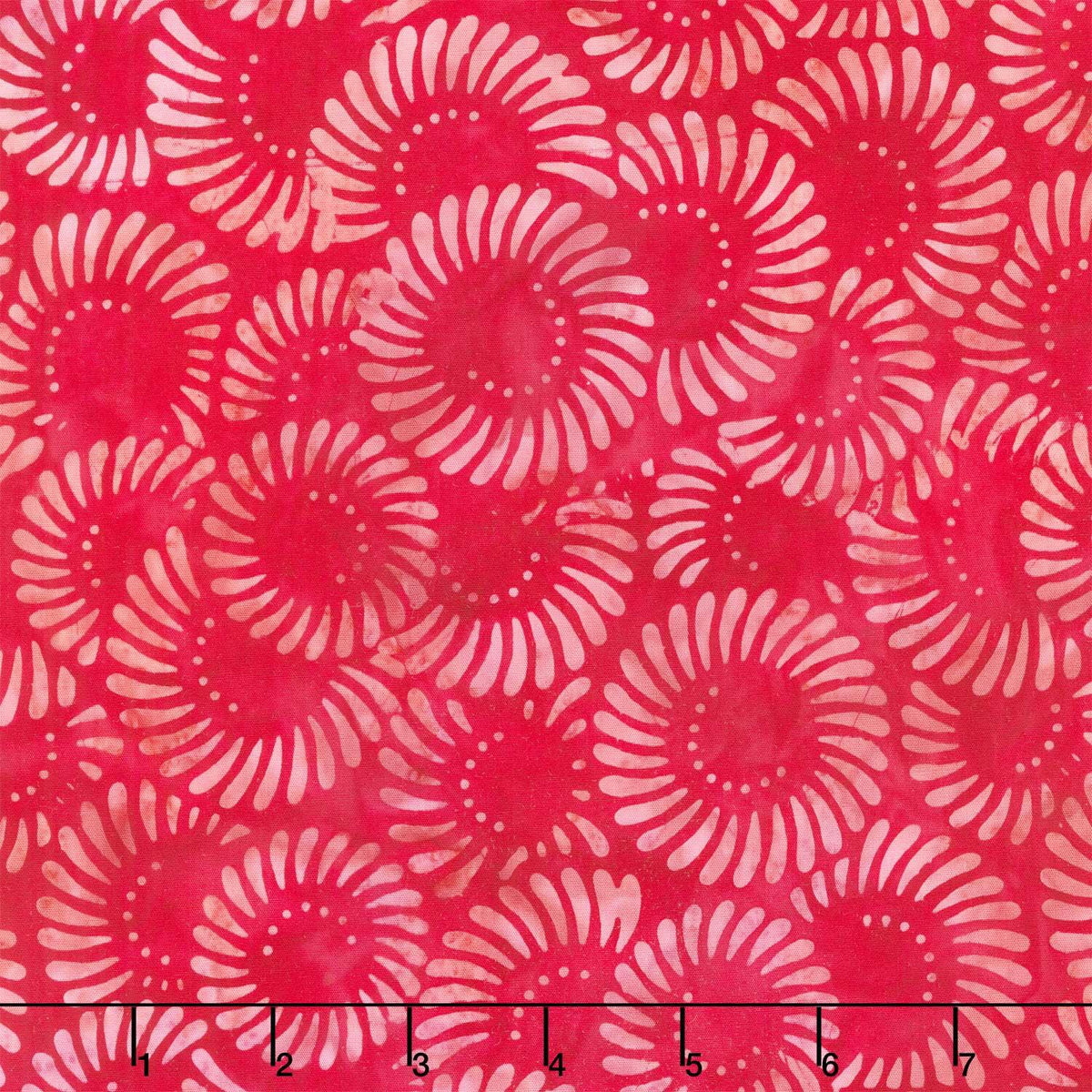Tonga Batiks - Geranium Water Drops Spiral Bloom Yardage