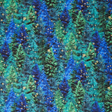 Endless Sky - Night Evergreen Metallic Evergreen Yardage