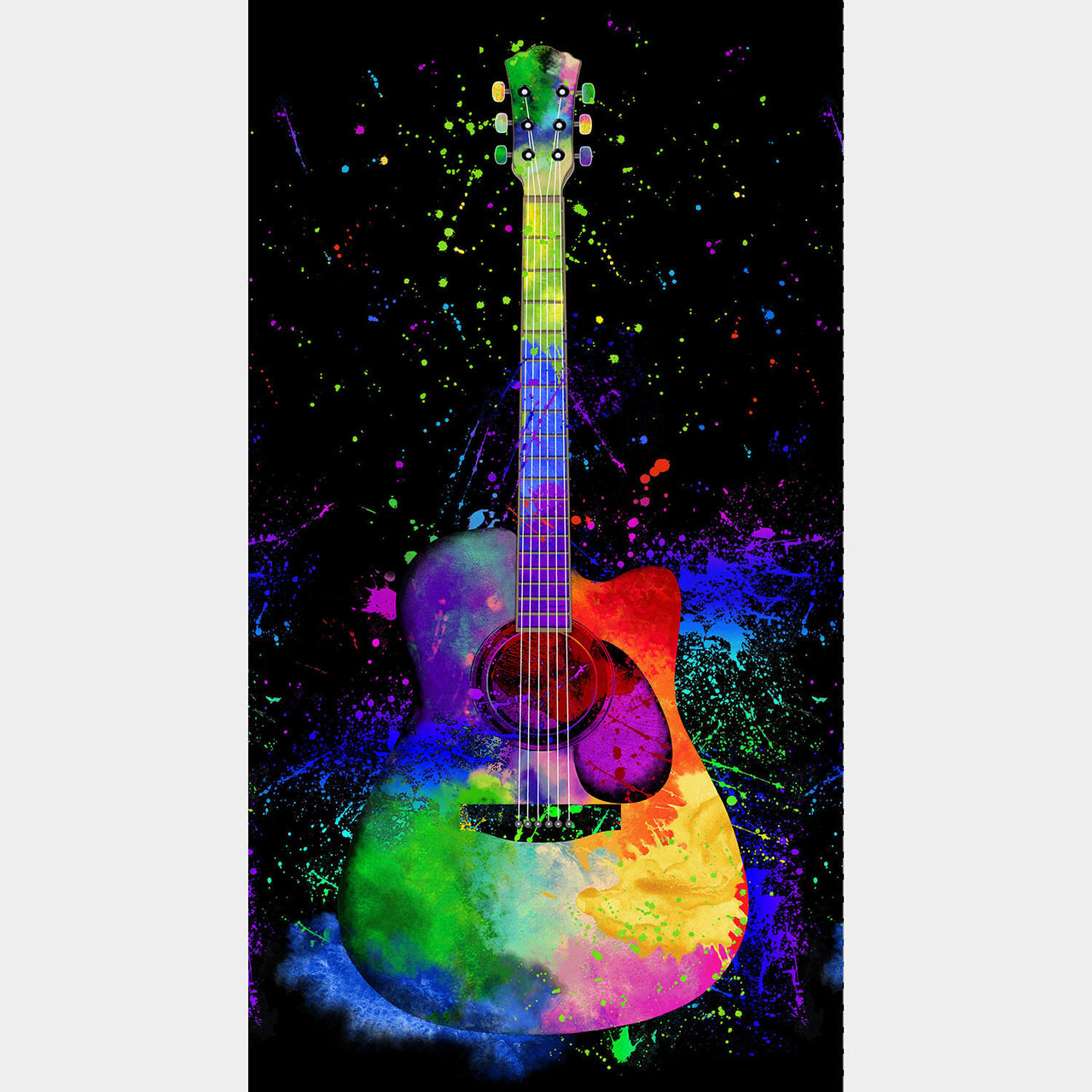 Painted Guitar - Guitar Black Panel