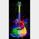 Painted Guitar - Guitar Black Panel