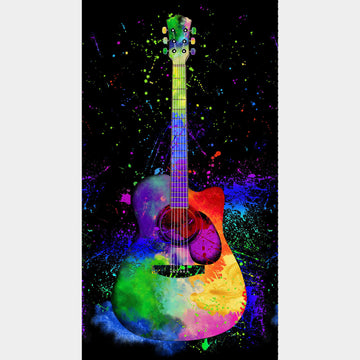 Painted Guitar - Guitar Black Panel