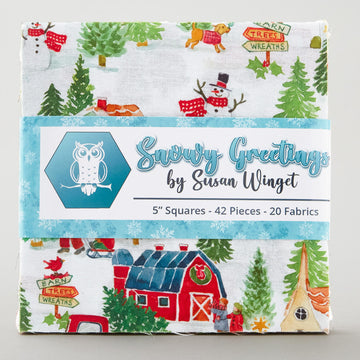 Snowy Greetings 5" Squares