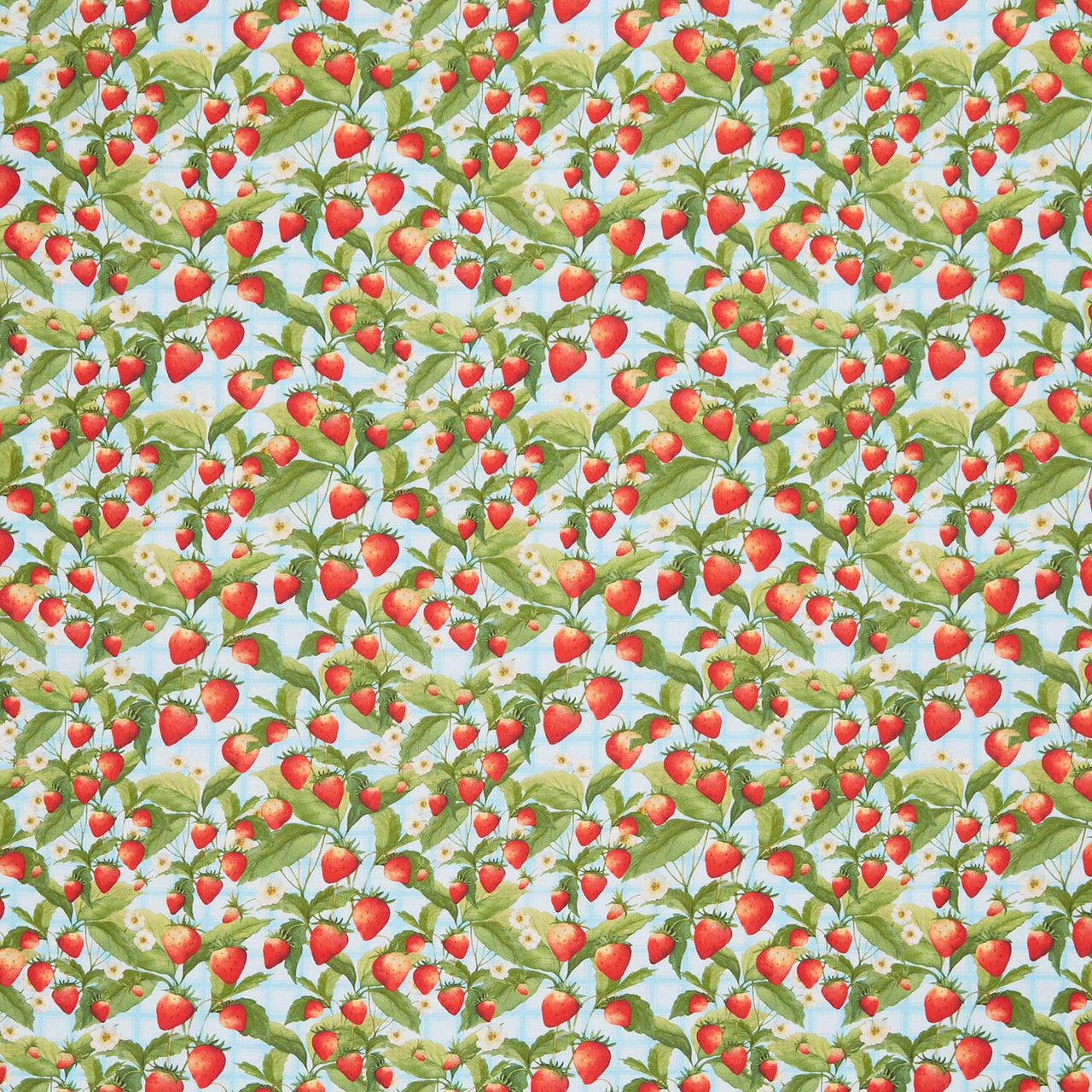Patchwork Picnic - Strawberries Blue Yardage