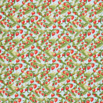 Patchwork Picnic - Strawberries Blue Yardage