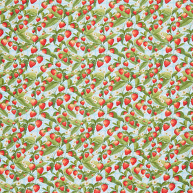 Patchwork Picnic - Strawberries Blue Yardage