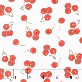 Patchwork Picnic - Cherries White Yardage