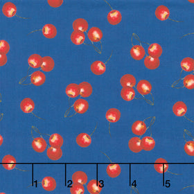 Patchwork Picnic - Cherries Navy Yardage